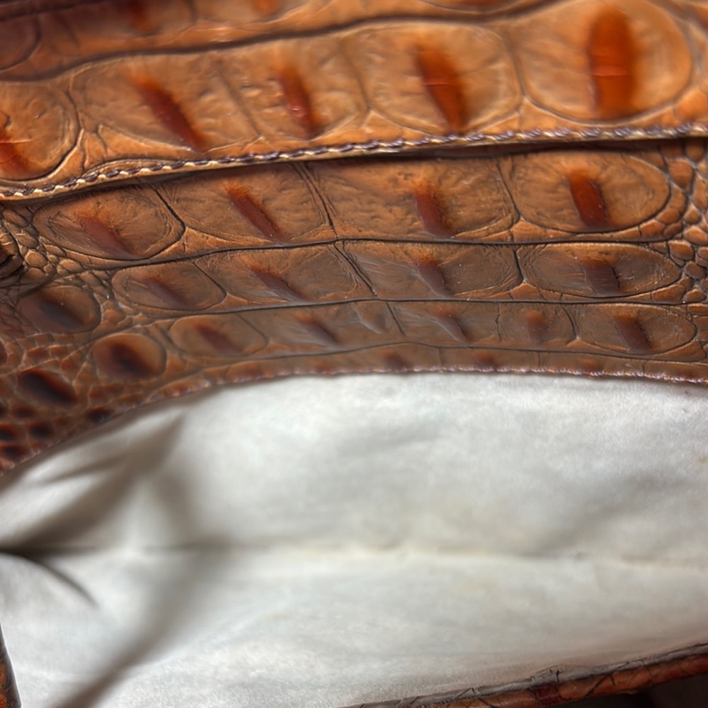 Brahmin Leather Satchel Pecan Melbourne Croc wStrap 11.75”Lx7.5”Hx4.5”W - Picture 10 of 17